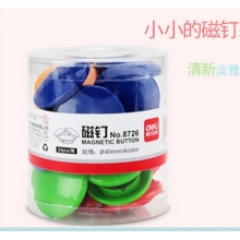 得力 deli 8726 白板磁钉盒装吸铁石 直径40mm24只/盒 彩色 
